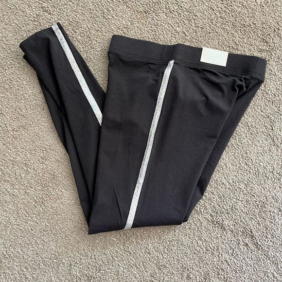 Pink Victoria’s Secret bling cotton leggings NWT sz M HTF - Picture 1 of 6